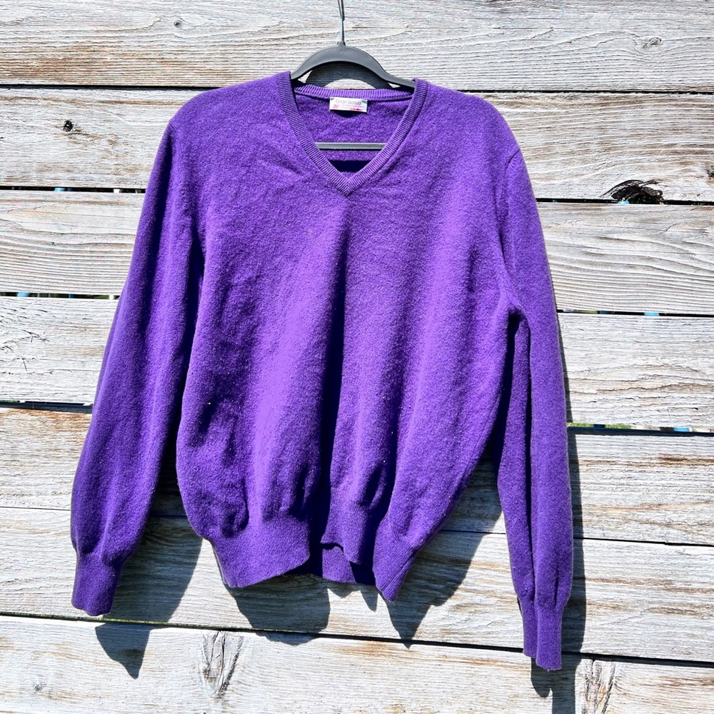 Electric Purple Real 100% Cashmere Sweater